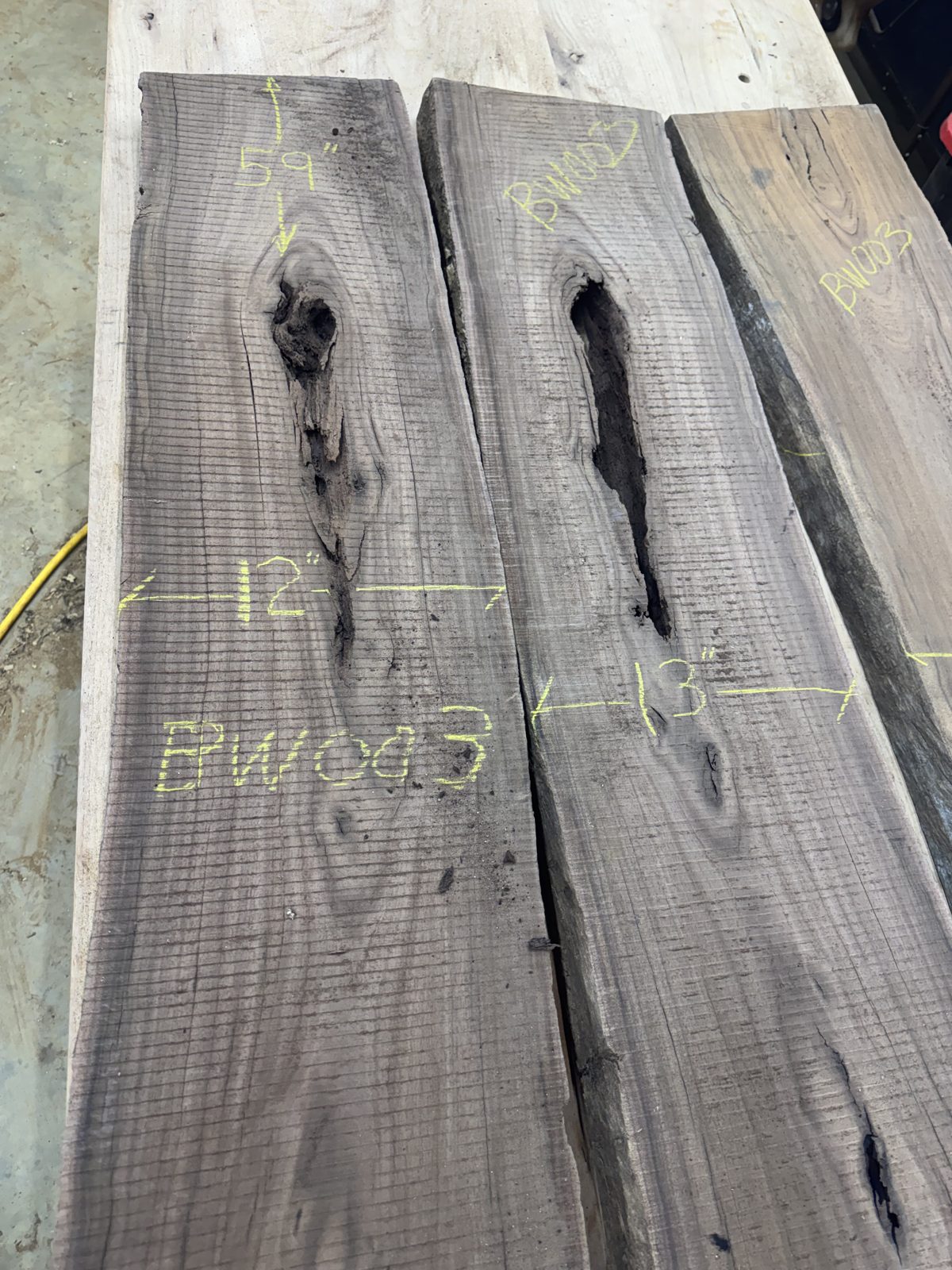 Black walnut three-way bookmatch, lot BW003